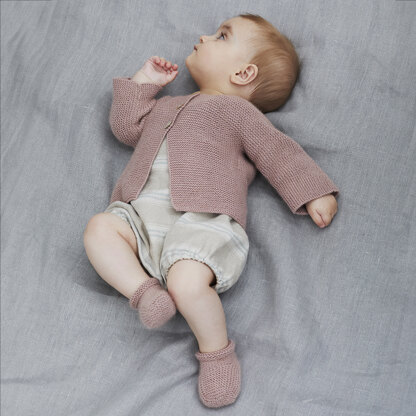 Carina Jacket & Bootees - Knitting Pattern for Babies in Debbie Bliss Luna