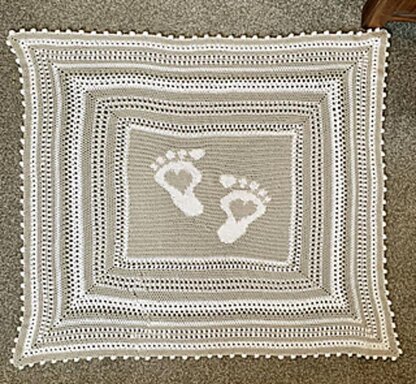 Footprint Baby Blanket