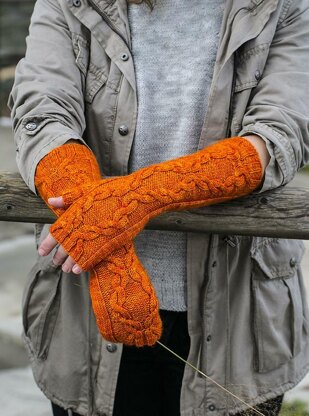 Yuzu fingerless mittens