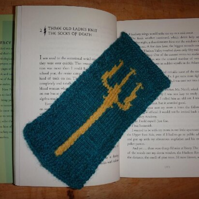 Poseidon's Trident Bookmark - knitting pattern