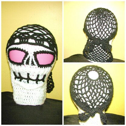 Skull Doo Rag Or Pony Tail Hat