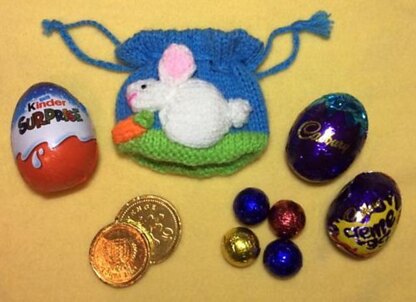 Easter Bunny Scene Drawstring Bag