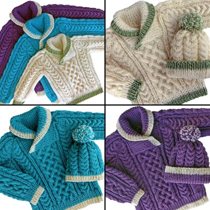 Child’s Saxon Braid Cable Sweater Set