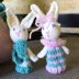 Rabbit finger puppets with strawberry pouch