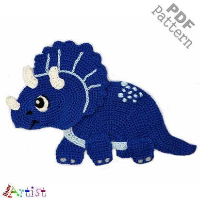 Triceratops dinosaur xl crochet pattern