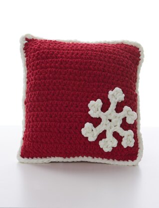 Snowflake Pillow in Bernat Blanket Holiday