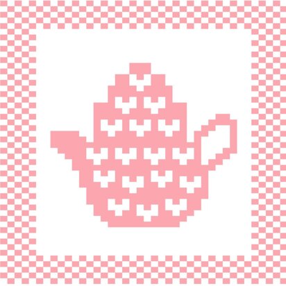 Mini Hearts Teapot Dishcloth