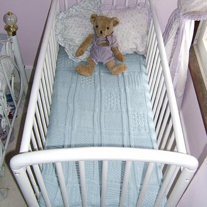 Victorian Patchwork Effect Cot Blanket Pattern - knitting pattern