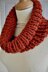 Knitted Orange Ribbed Cowl One Skein Pattern