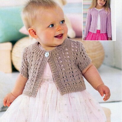 Long and Short Sleeved Cardigan in Sirdar Snuggly Baby Bamboo DK - 1325