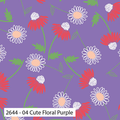 Craft Cotton Company Cute Florals - Cute Floral Purple