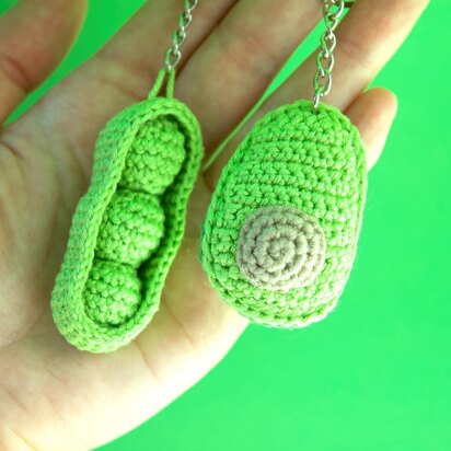 2 in 1 Bundle Avocado & Peas in Pod Key Chains