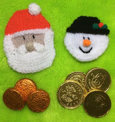 Santa and Snowman Coin/Choc Gift Bags