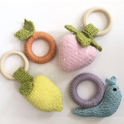 Knit Summer Baby Teething Toy Pattern Set