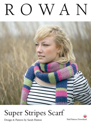 Super Stripes Scarf in Rowan Big Wool - D129 - Downloadable PDF