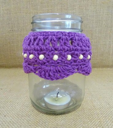 Crochet Beaded Candle Cozies