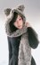 Hooded Timber Wolf Scarf