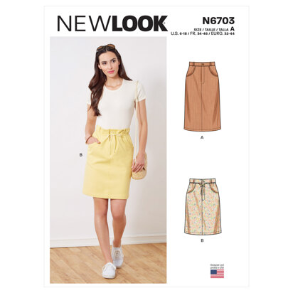 New Look N6703 Misses' Skirts N6703 - Paper Pattern, Size A (6-8-10-12-14-16-18)