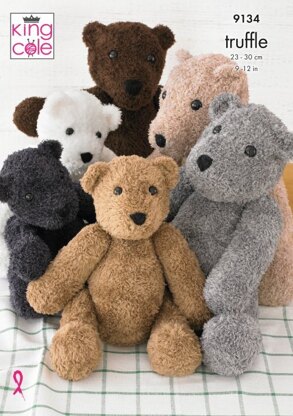 Small and Large Teddy in King Cole Truffle - 9134 - Leaflet