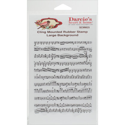 Stampers Anonymous Darcie's Cling Background Mounted Rubber Stamp 4"X5.25" - Music Notes