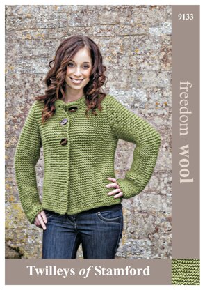 Garter Stitch Jacket in Twilleys Freedom Wool - 9133