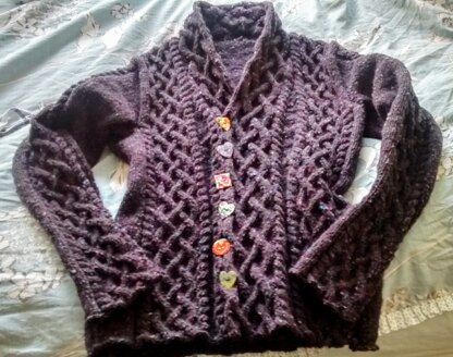 Winter jacket / cardigan - Aran weight yarn