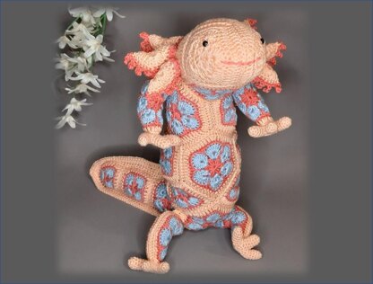 African Flowers Lotta the Axolotl crochetpattern