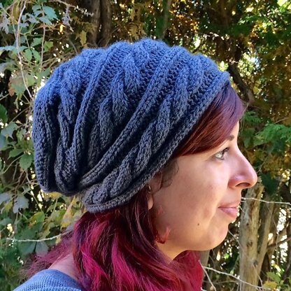 Cabled Slouch Hat