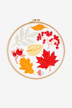 DMC Thanksgiving Autumn Leaves Embroidery Pattern - PAT0711 - Downloadable PDF