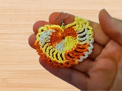 Crochet heart earrings