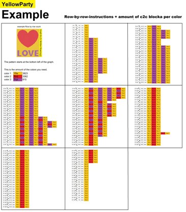 Temple at Night C2C Pattern - Large Throw Blanket PDF with Graph + Row-by-Row count