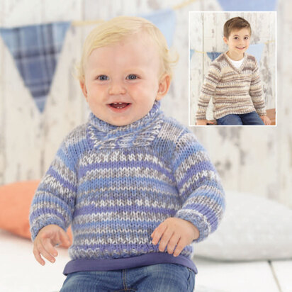 V Neck and Wrap Neck Sweaters in Sirdar Snuggly Baby Crofter Chunky - 4778 - Downloadable PDF