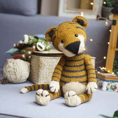 Knitting Pattern - Large Tiger toy - knitting pattern