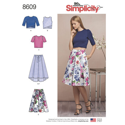 Simplicity 8609 Women's Skirts and Knit Tops - Sewing Pattern