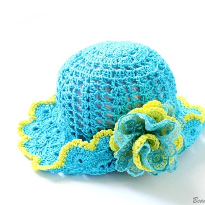 Summer Brim Hat With Flower Toddler-Child