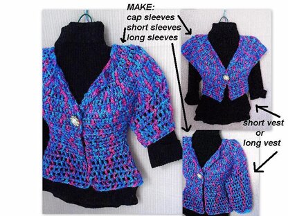 712 EASY CARDIGAN VEST-SHRUG-SWEATER