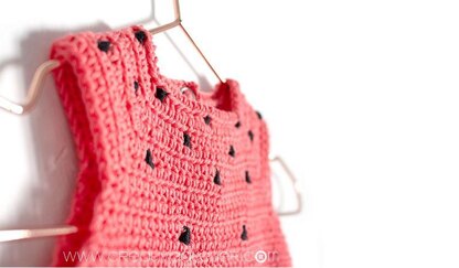 6-12 months - Crochet Watermelon Romper