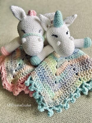 Unicorn & horse lovey blanket