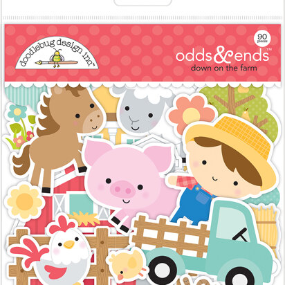 Doodlebug Odds & Ends Die-Cuts - Down On The Farm, 90/Pkg