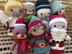 Crochet amigurumi christmas dolls angel elf gingerbread cookie man rudolph reindeer Santa Claus snowman