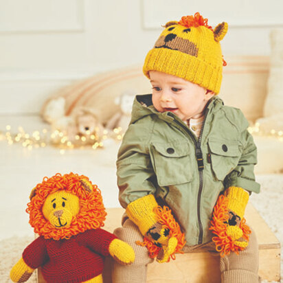 Rory the Lion Toy, Hat and Mittens in Stylecraft Special DK & Bellissima - 9868 - Downloadable PDF