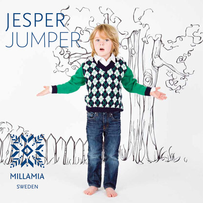 "Jesper Jumper" - Sweater Knitting Pattern in MillaMia Naturally Soft Merino