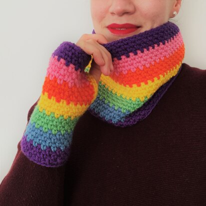 Look to the Rainbow Cowl & Wristwarmers