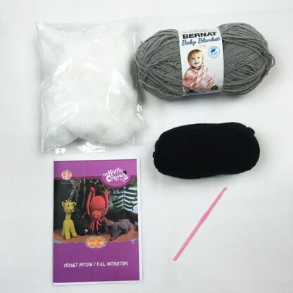 Creative World Of Crafts Knitty Critters - African Adventure Crochet Kit - (Grey) - Multi