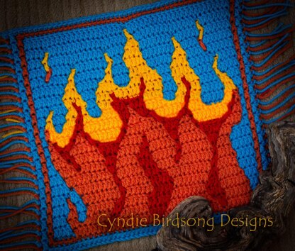 Study of Texture Mosaic Crochet square: Fire