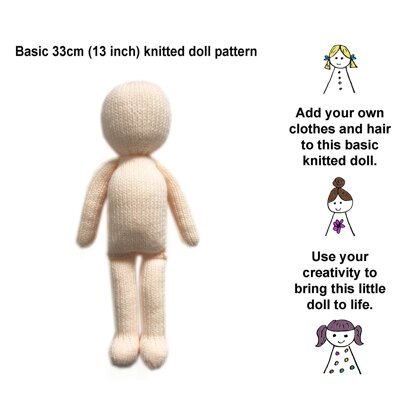 Basic doll knitting pattern 19032