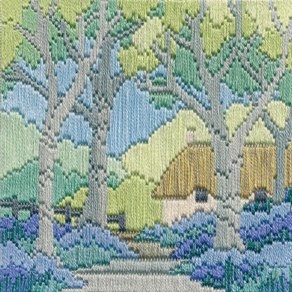 Derwentwater Designs Bluebell Cottage Long Stitch Kit - 11 x 11cm