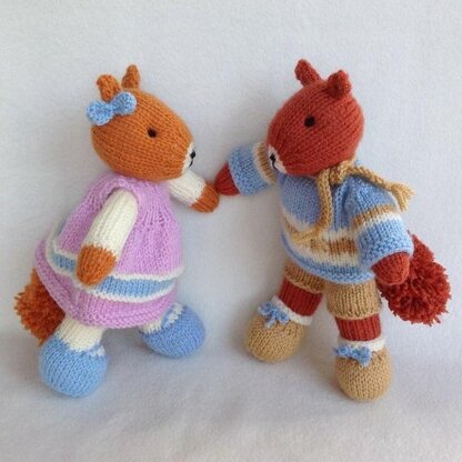 Heather and Bracken - squirrel dolls