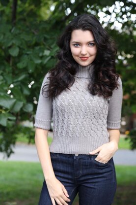 Women's Cable Lace Pullover in Plymouth Yarn Arequipa Worsted - 2997 - Downloadable PDF