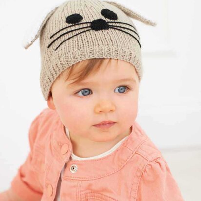 Bunny Hat in Rico Baby Classic DK - 201